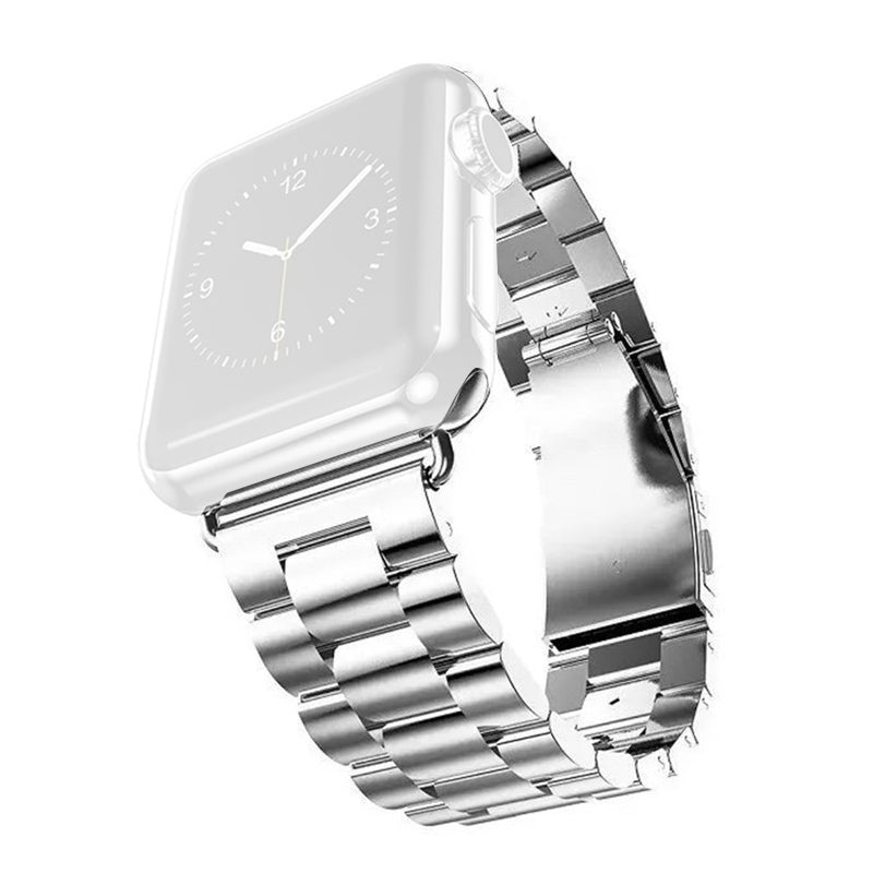 For Apple Watch Series 9 8 7 41mm 6 SE SE (2022) SE (2023) 5 4 40mm 3 2 1 38mm Watch Band Three Beads Stainless Steel Strap For Apple Watch Series 9 8 7 41mm 6 SE SE (2022) SE (2023) 5 4 40mm 3 2 1 38mm Watch Band Three Beads Stainless Steel Strap